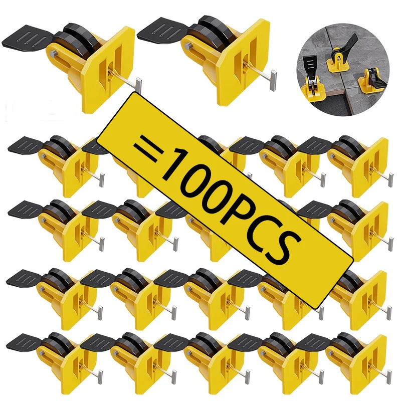 100PCS ReusableTile Leveling System For Floor Tiles Tile Leveling Hand Tile Leveling Device Construction Tool Parts Set