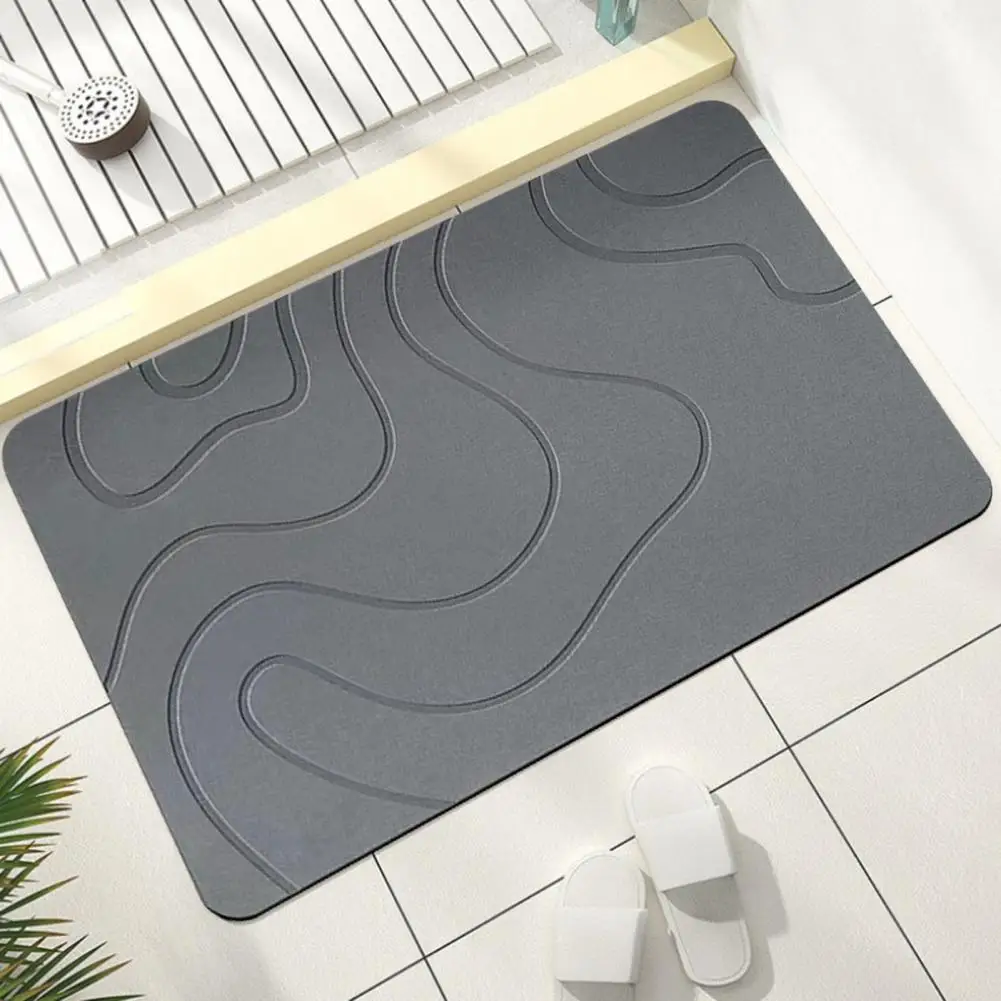 Stone Bath Mat Quick-drying Diatom Mud Bathroom Floor Mat with Anti-slip Bottom Bath Shower Sink Kitchen Carpet Easy to Clean