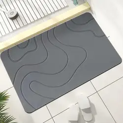 Stone Bath Mat Quick-drying Diatom Mud Bathroom Floor Mat with Anti-slip Bottom Bath Shower Sink Kitchen Carpet Easy to Clean