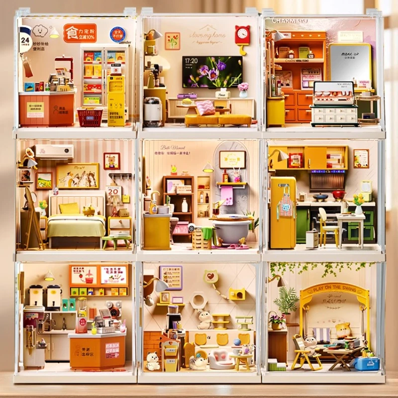 Journal d'une petite ville bricolage bloc de construction maison de poupée 2025 Puzzle assemblage Miniature maison de poupée filles Festival cadeaux modèle jouet