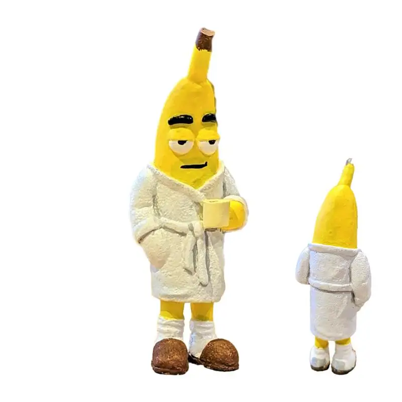 Banana Statue Funny Banana Artwork Resin Funny Little Banana Figurine Ornament Banana Man Statue Sculpture For Home Desktop