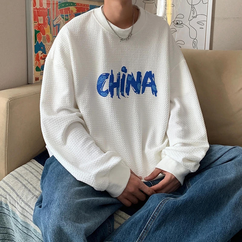 

Мужской свитшот с круглым вырезом и длинными рукавами, с буквенным принтом, 3D-дизайном, повседневный, в стиле High Street, удобный, дышащий, антибактериальный