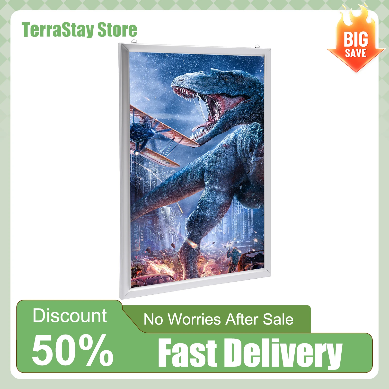 LED الفيلم المشارك الفن صورة الإطار ضوء مربع عرض الإعلان 24 "X 36" عرض الإعلان