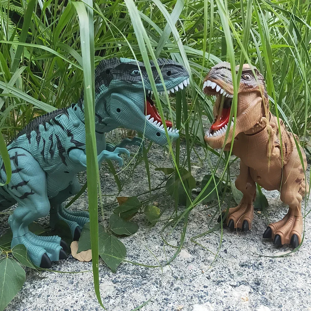 Giocattolo elettrico Spray da passeggio di grandi dimensioni uova di dinosauro Robot con giocattoli modello di dinosauri meccanici con suono leggero