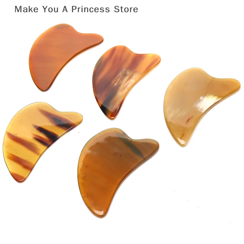 Natural Ox Horn Gua Sha Board Gouache Scraper Face Massager Facial Lift Neck Body Scraping Massage Beauty Tools