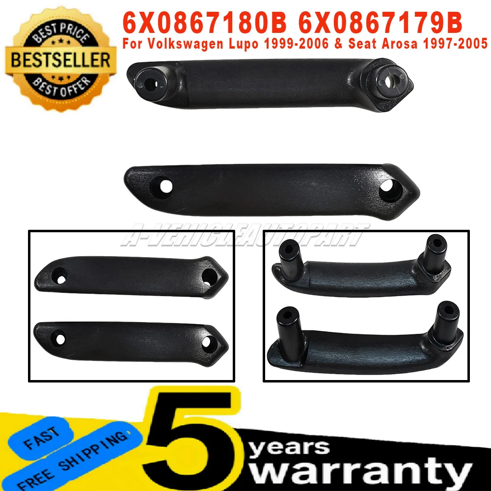 

1 пара новых черных/серых внутренних дверных ручек 6X 0867180 B для VW Lupo и Seat Arosa 1997-2006 комплект замены в стиле OEM 6X 0867179 Б