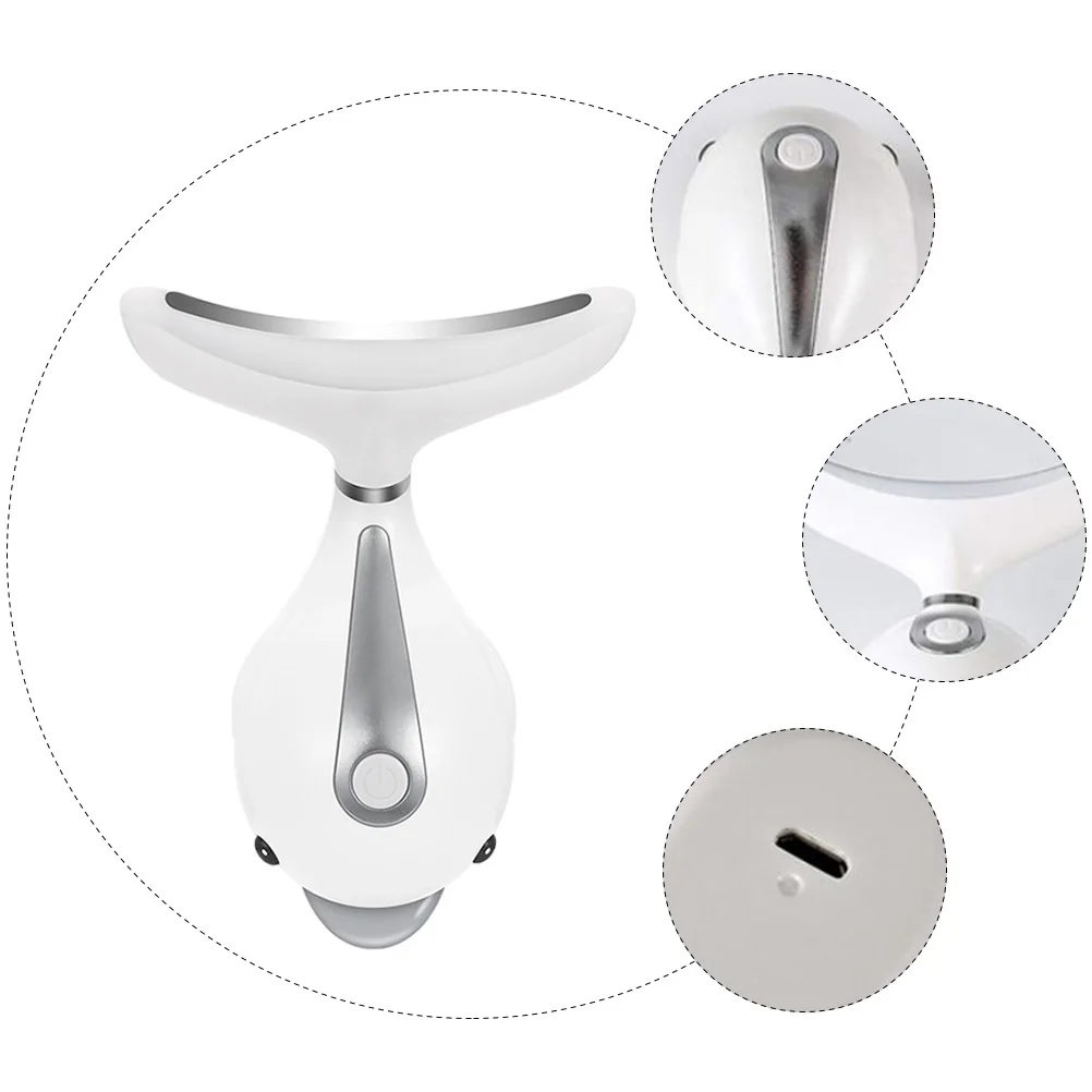 

Neck Wrinkle Remover Machine Tighten Lift Facial Warm Massage 3 Modes Skin Absorption Channel Ergonomic Design for Women