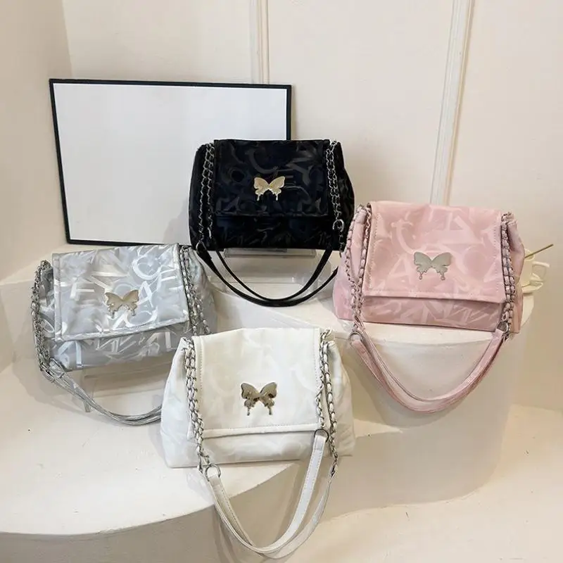 

Fashion Ladies Messenger Bag Girl Shoulder Bag Butterfly Embellishment Pu Polyester