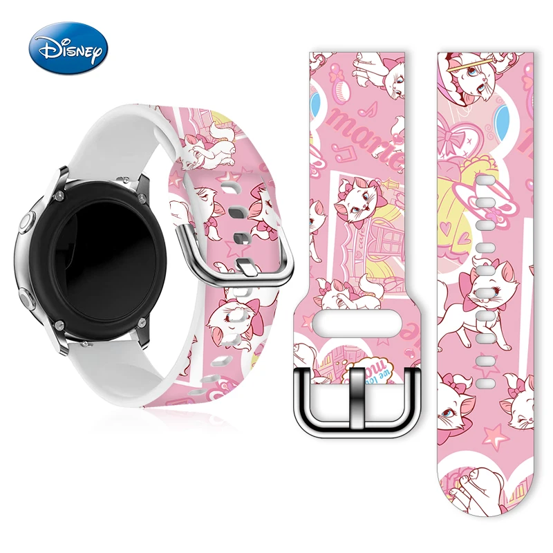 Disney Mary Cat 20mm Printed Strap for Samsung Galaxy Watch 6/5/4 40mm 44mm Band Replaceable Bracelet for Amazfit Balance 45mm