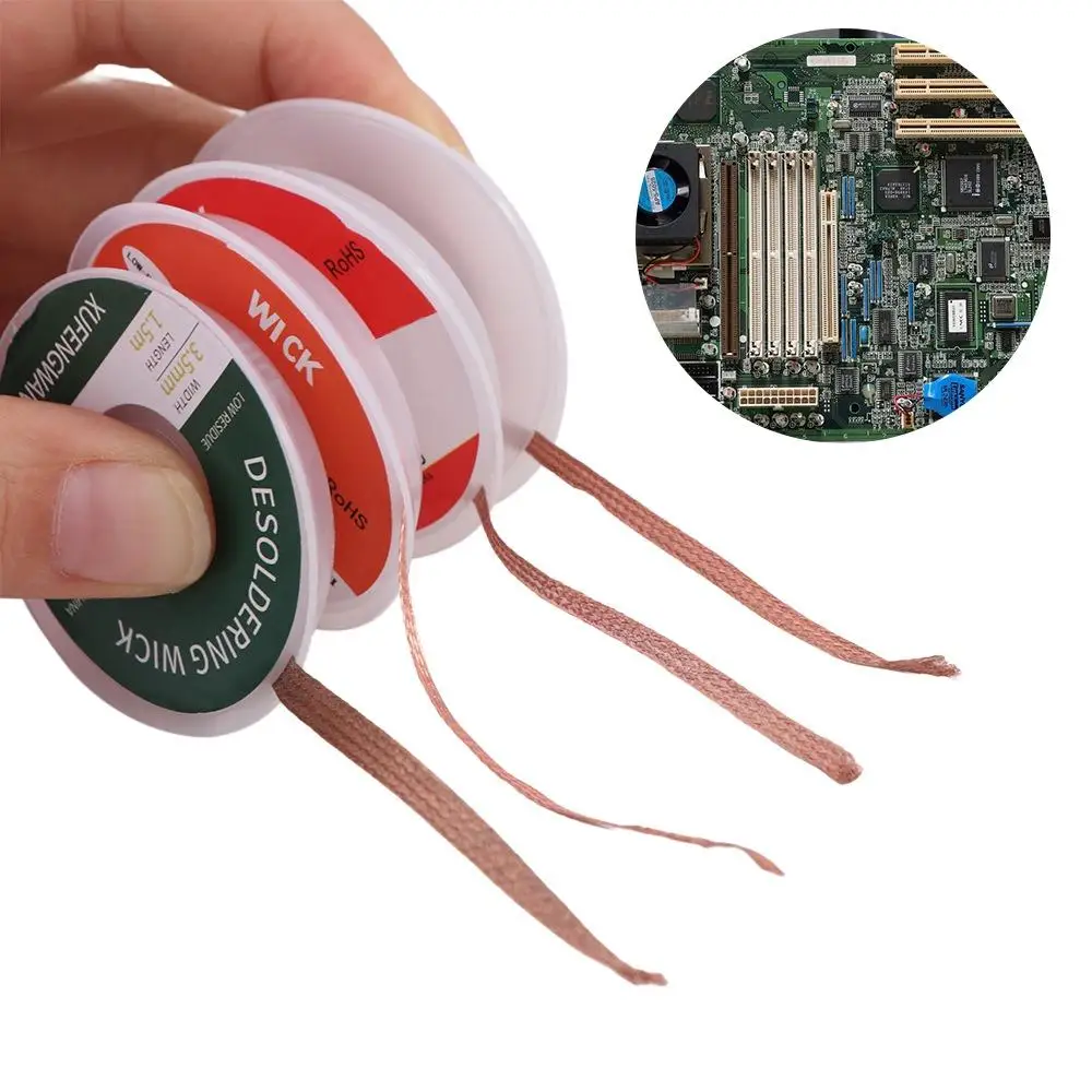 Low Residue Wick Wire Desoldering Braid Tin Sucker Cable Lead Cord Solder Remover 1.5M Welding Tin Strip Flux Repair Tool
