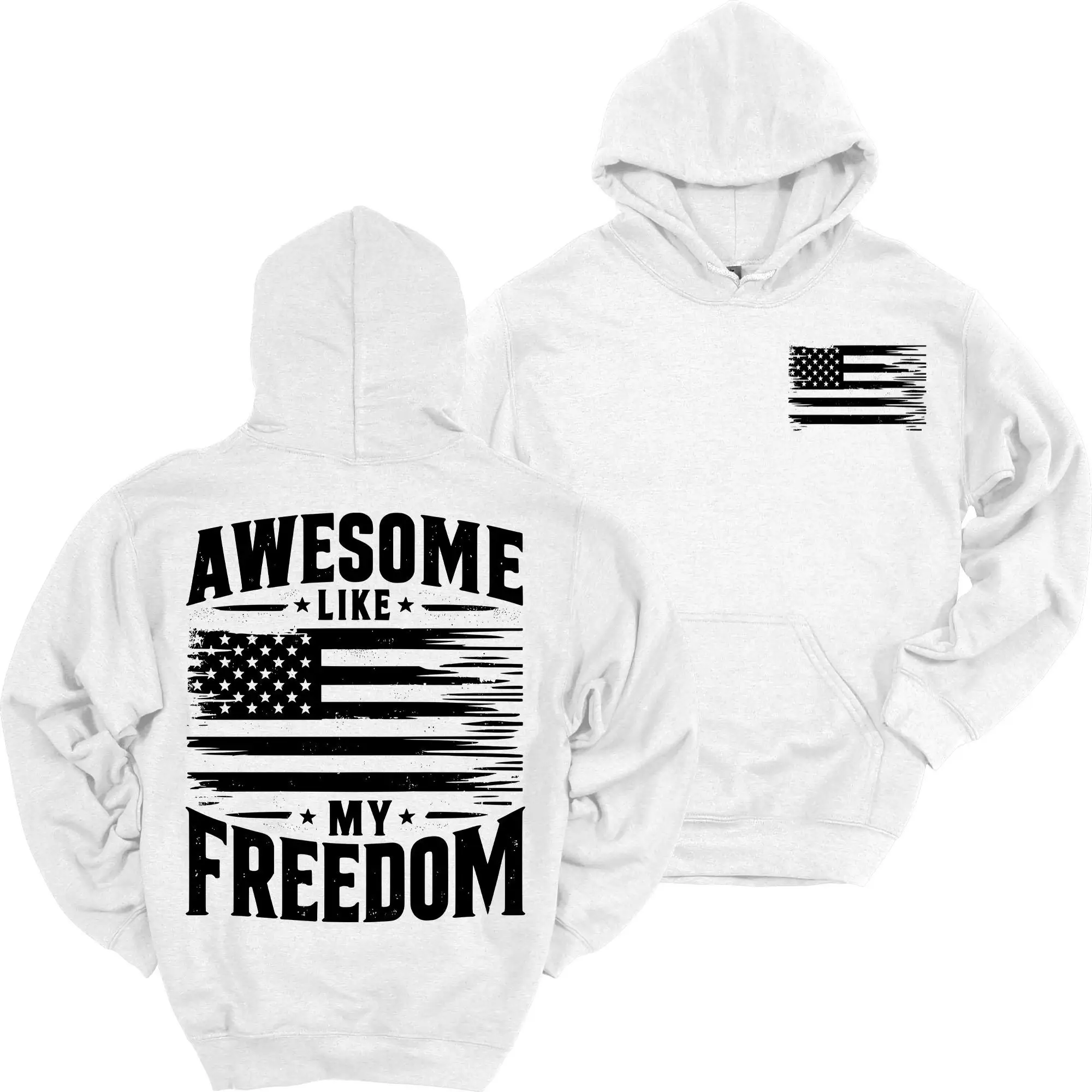 

Awesome Like My Freedom American Flag Hoodie Men's and Women's Long Sleeve Sweatshirt Pullover Y2k Tops Autumn Winter Clothing