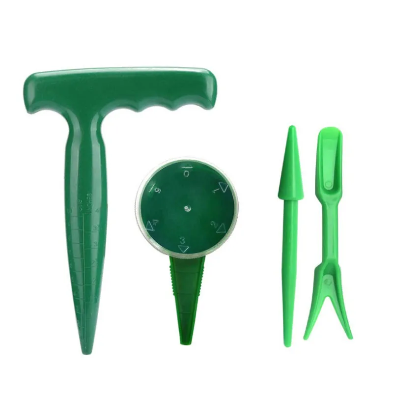 Sembradora de semillas ajustable de plástico, herramientas de siembra de suelo, plantación de plantas, suministros de jardinería de vivero, 5 archivos, 4 piezas por juego