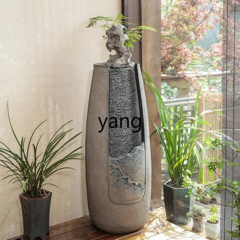 CX living room floor-to-ceiling flowing water ornament rockery fountain landscape home decoration