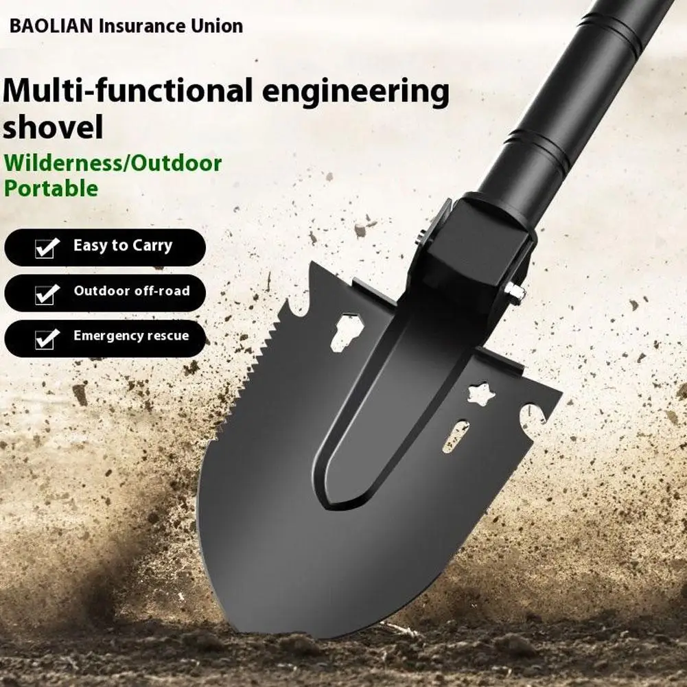 Multifunctional Folding Survival Shovel Portable Military Trowel for Camping, Hiking, Fishing and Emergency Outdoor Use