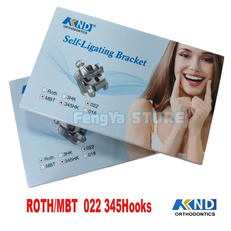 28 Piezas/Caja de Brackets Metálicos Autoligables Activos para Ortodoncia Dental con Tubos Bucales Molares, Brackets Metálicos para Ortodoncia Roth/MBT 022