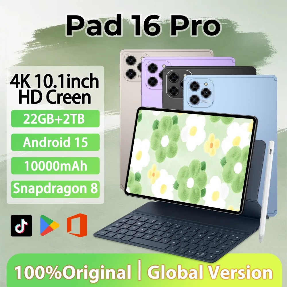 

HOT Tablet PC Pad 16 Pro Global Version Original 10.1 inch Snapdragon8 22GB+2TB Android 15 10000mah 5G Dual SIM WIFI
