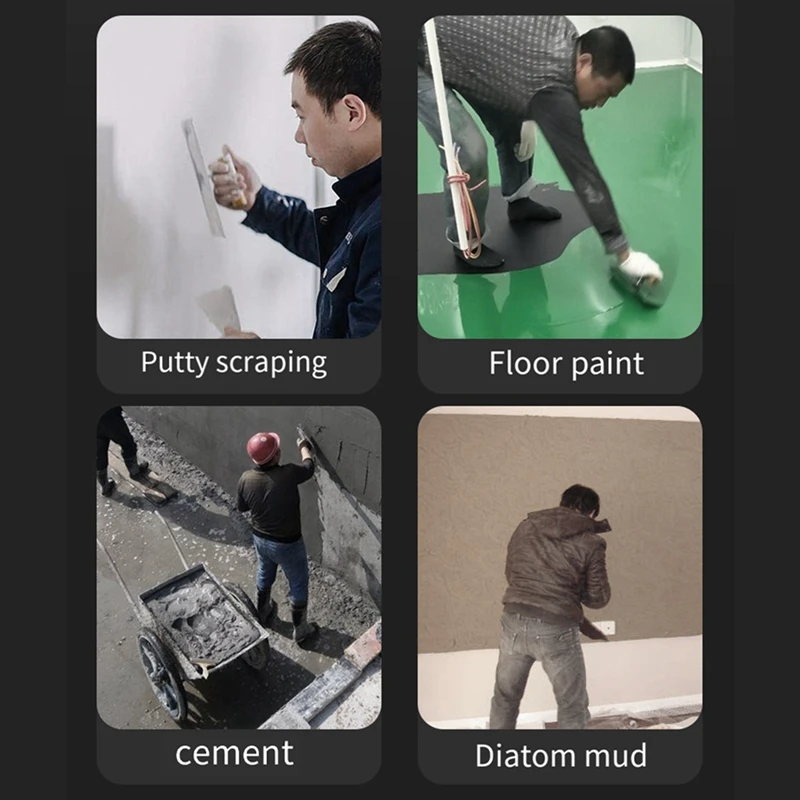 Цементный шпатель ABHU, штукатурный шпатель для гипсокартона толщиной 0,5 мм, стальной шпатель SK5 с ручкой из дерева венге, L-образный хвостовик