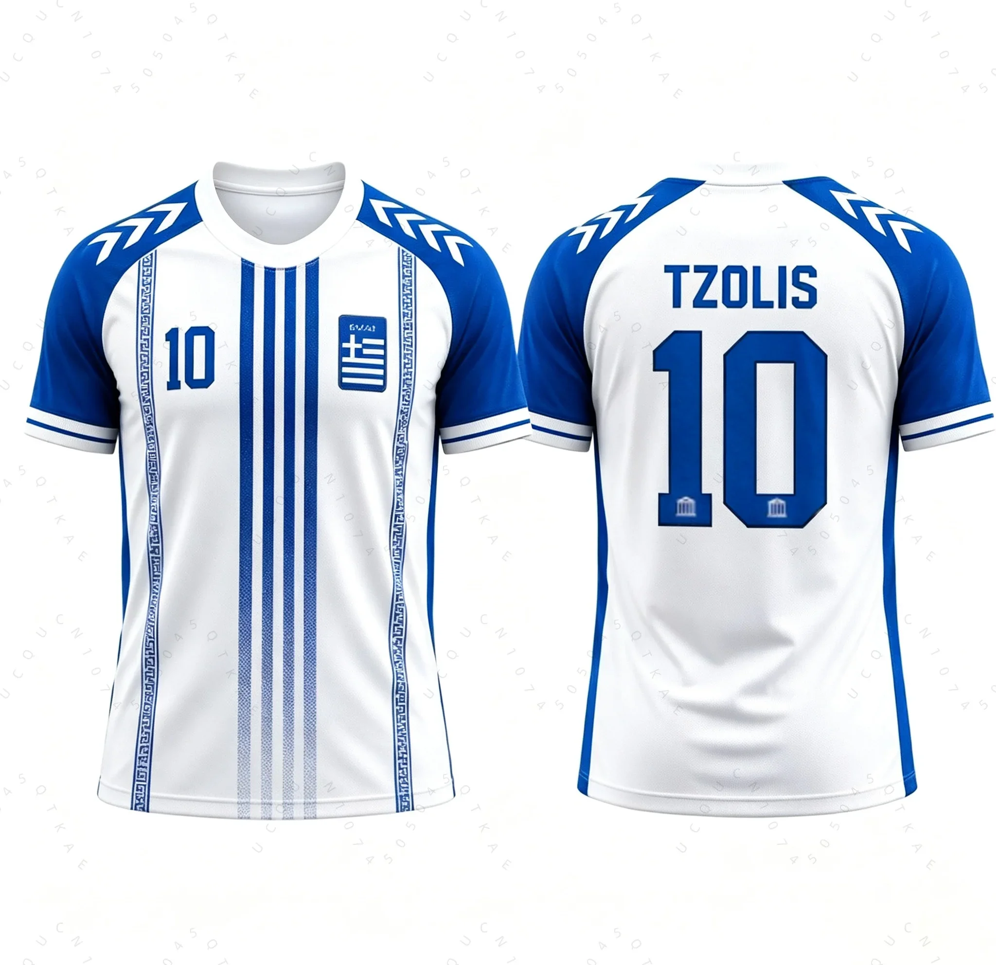 Greece National Football Jersey Tsimikas Charisteas Bakasetas Tzolis Breathable Soccer Tops Print Beach T-Shirt Men Women Fans