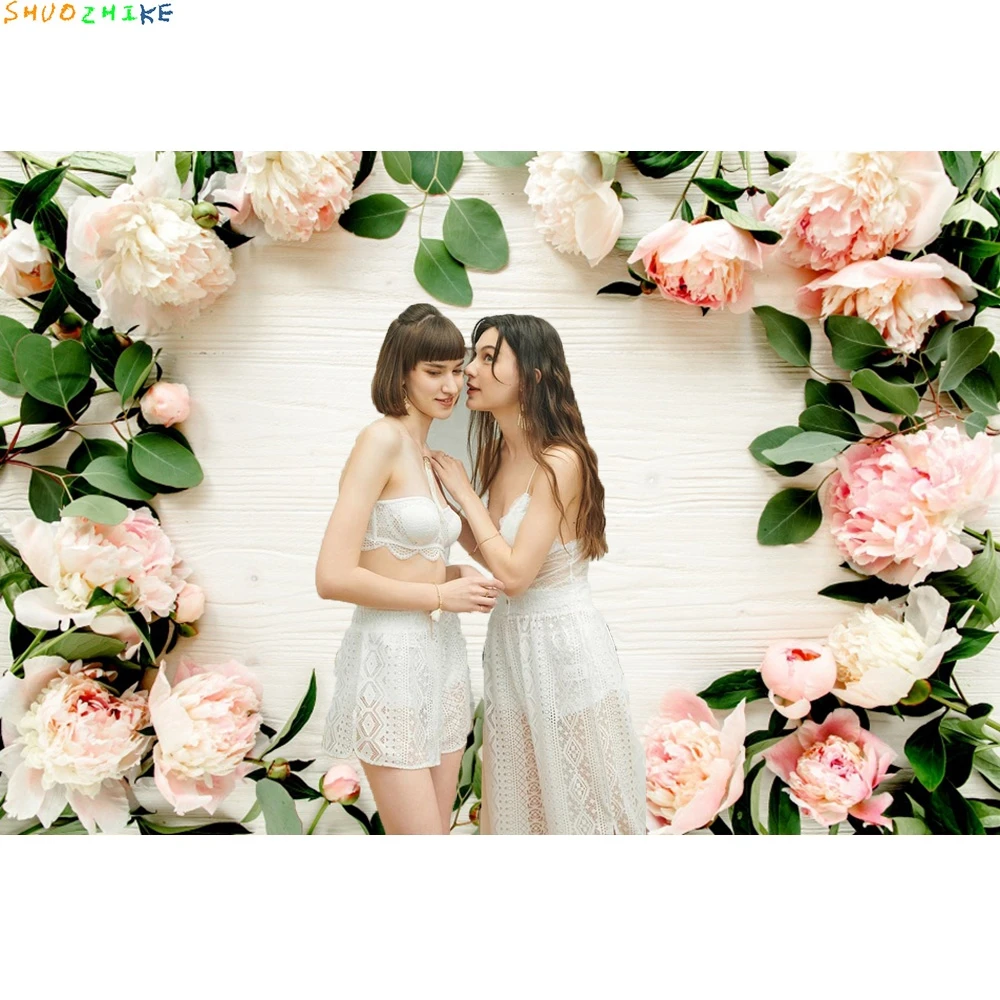 Flower Wooden Board Products Photography Backdrops Sunflower Floral Hyacinth Tulip Plank Party Photo Studio Background MB-01