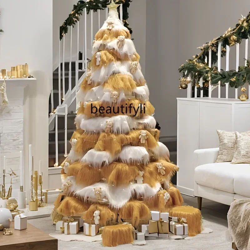 

Christmas decoration coffee plush Christmas tree DIY glowing large ornament party atmosphere A50
