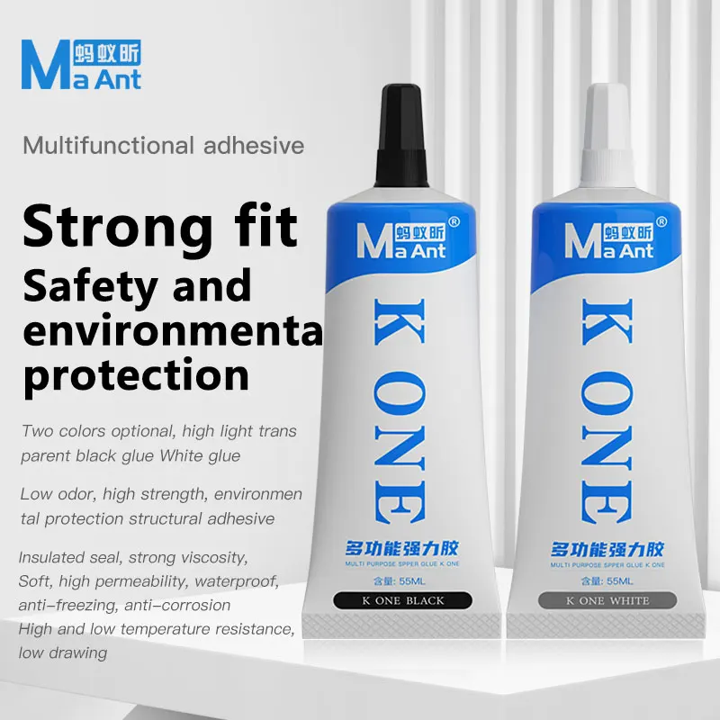 MaAnt K ONE 55ML Multi Purpose Super Glue for Mobile Phone Maintenance Black/White High Temperature Resistance Repair Adhesive