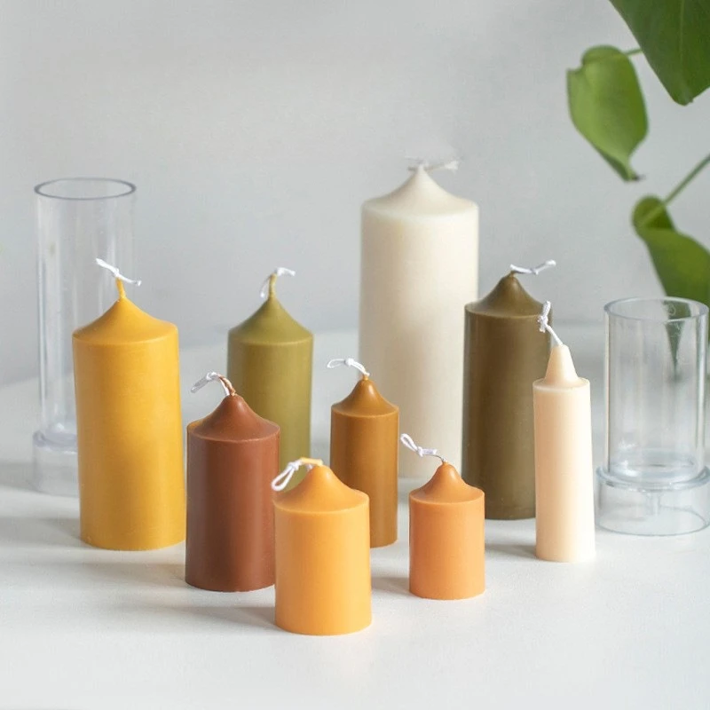 Dome Top Cylinder Candle Mold DIY Handmade Long Short Column Stick Plastic Candle Mould Easily Demold Candles Making Supplies