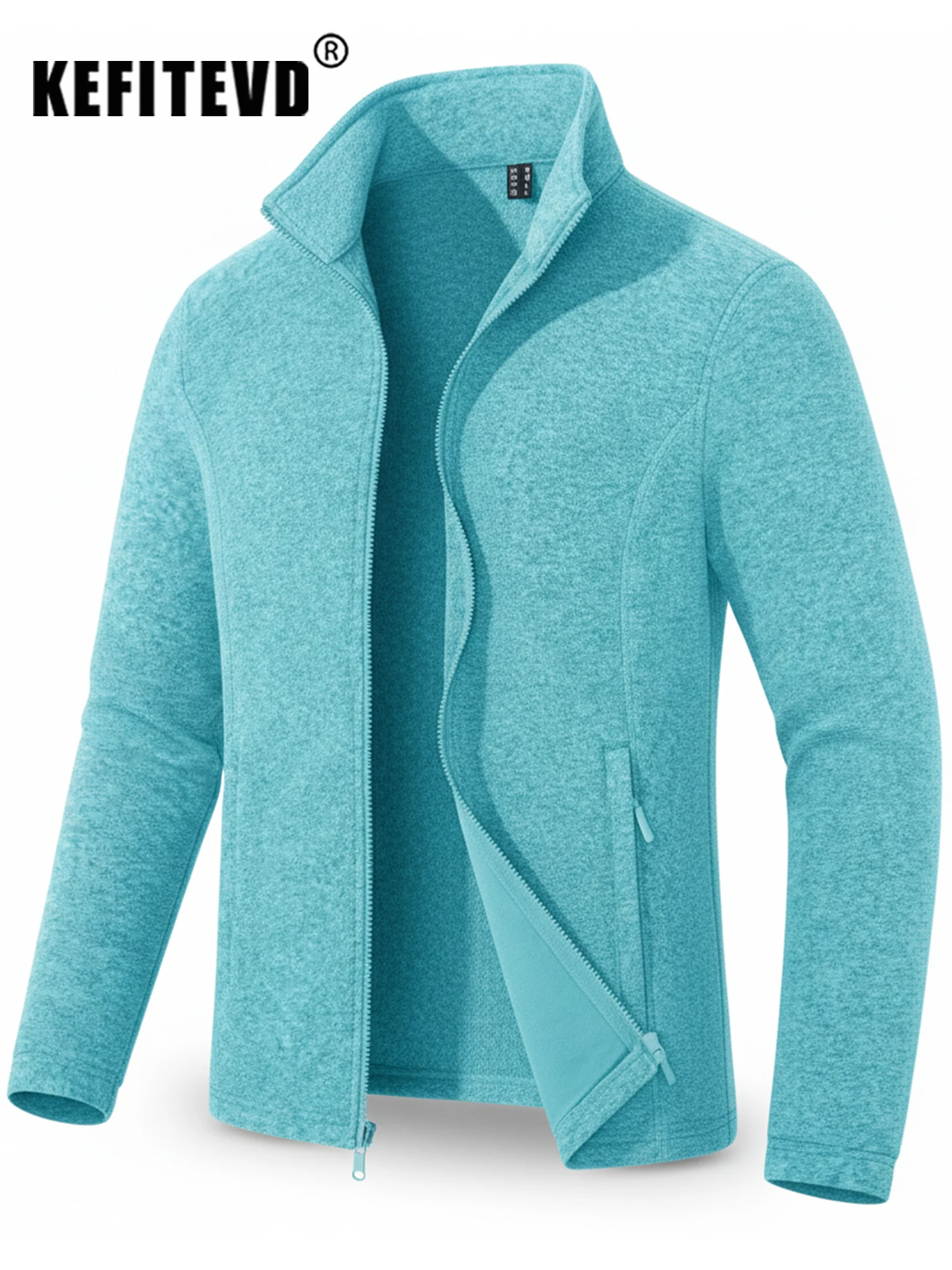 KEFITEVD-Chaqueta polar con cremallera completa para mujer, abrigo térmico ligero para mujer, cálido, para acampar, senderismo, escalada, Top informal, cortavientos
