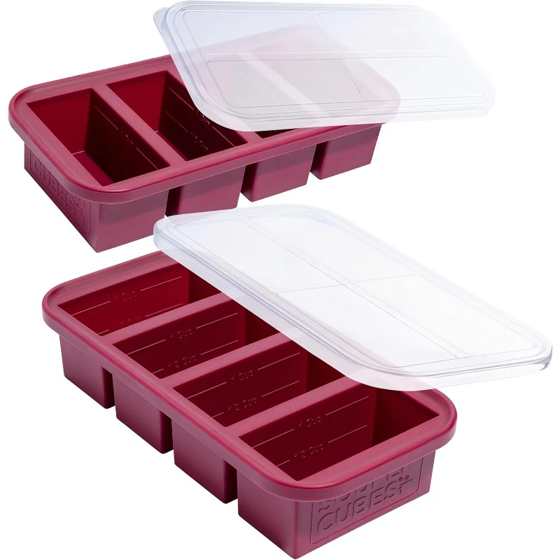 

1 Cup Silicone Freezer Molds With Lid - Easy Meal Prep Container and Kitchen Storage Solution - Silicone Freezer Trays With Lids