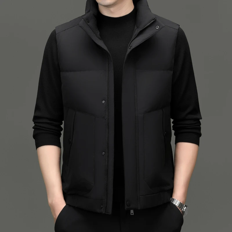 

DongJia Men's Faionable Simple Warm Comfortable Stand Collar down Vest 2025 Autumn Winter Stand Fit Busin Gentleman S...