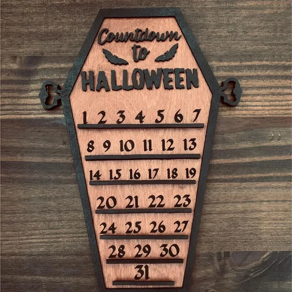 

Halloween Countdown Wood Coffin Advent Calendar 31 Day Halloween Countdown Calendar Ornaments Kids Gifts Home Decorations Gifts