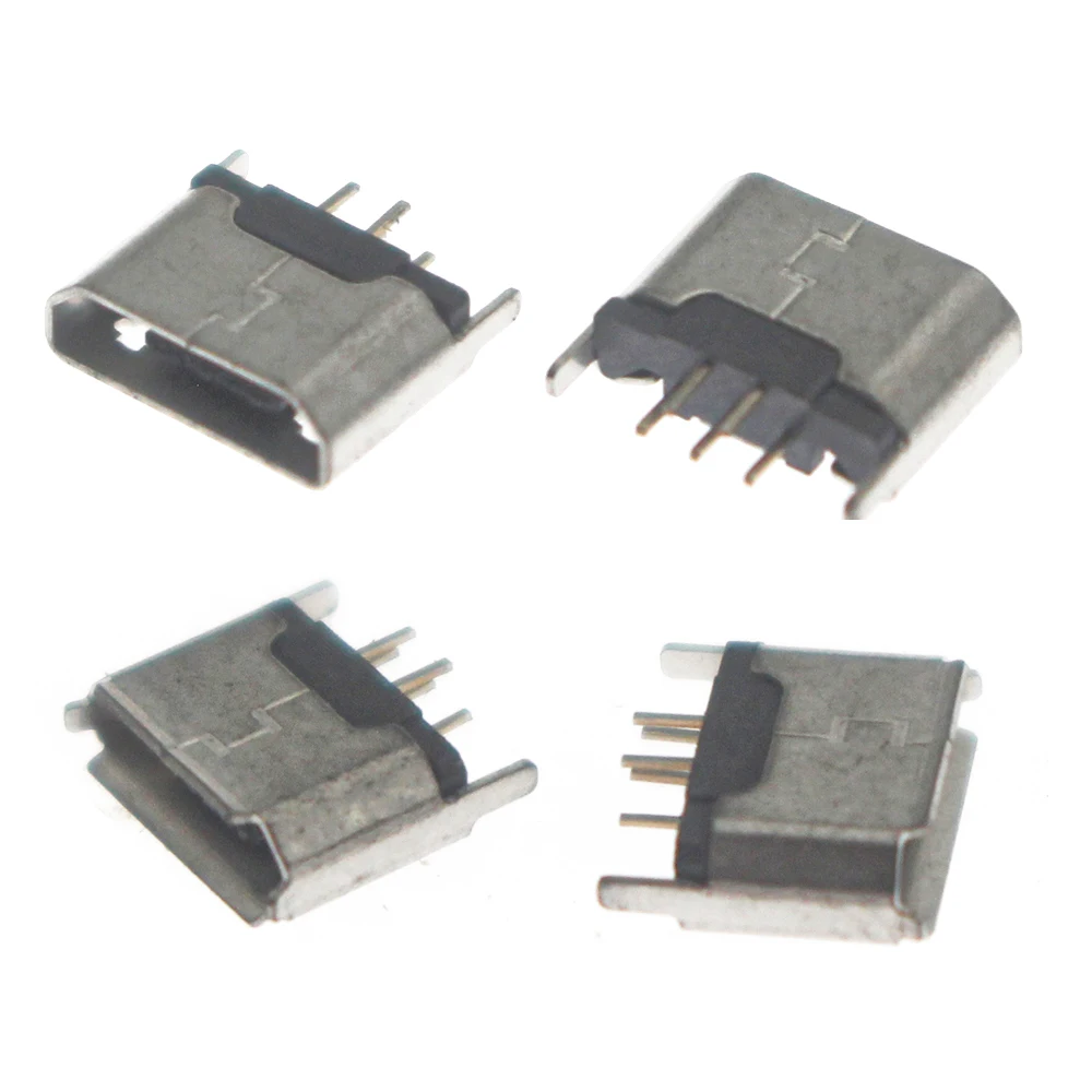 50pcs/100pcs Vertical MICRO Usb 5pin female socket seat jack Direct plug in Usb connector charging port sock power plug diy