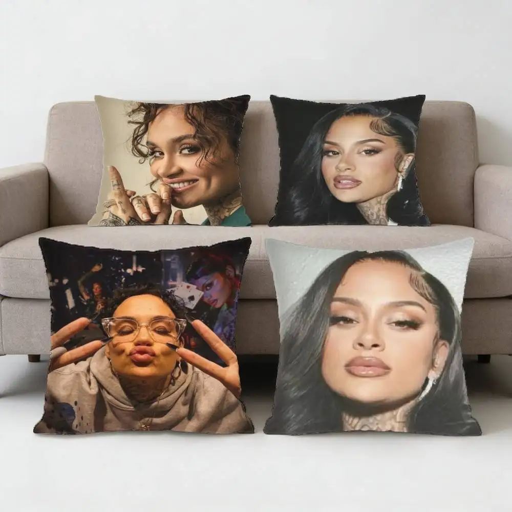 

K-kehlani Singer Pillow Case Anti-dustmite Pillowcase Invisible zipper silky short plush Sofa cushion cover