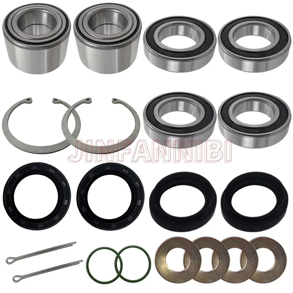 Front Rear Wheel Bearing Seals Kit for Yamaha Kodiak 400 450 YFM450 2005-2006