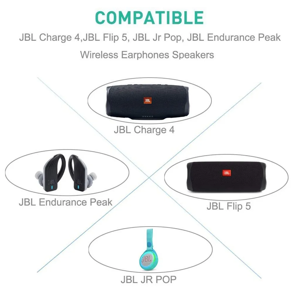 ACアダプター充電器Jbl,充電器4,フリップ5, Jrポップスピーカー,耐久性