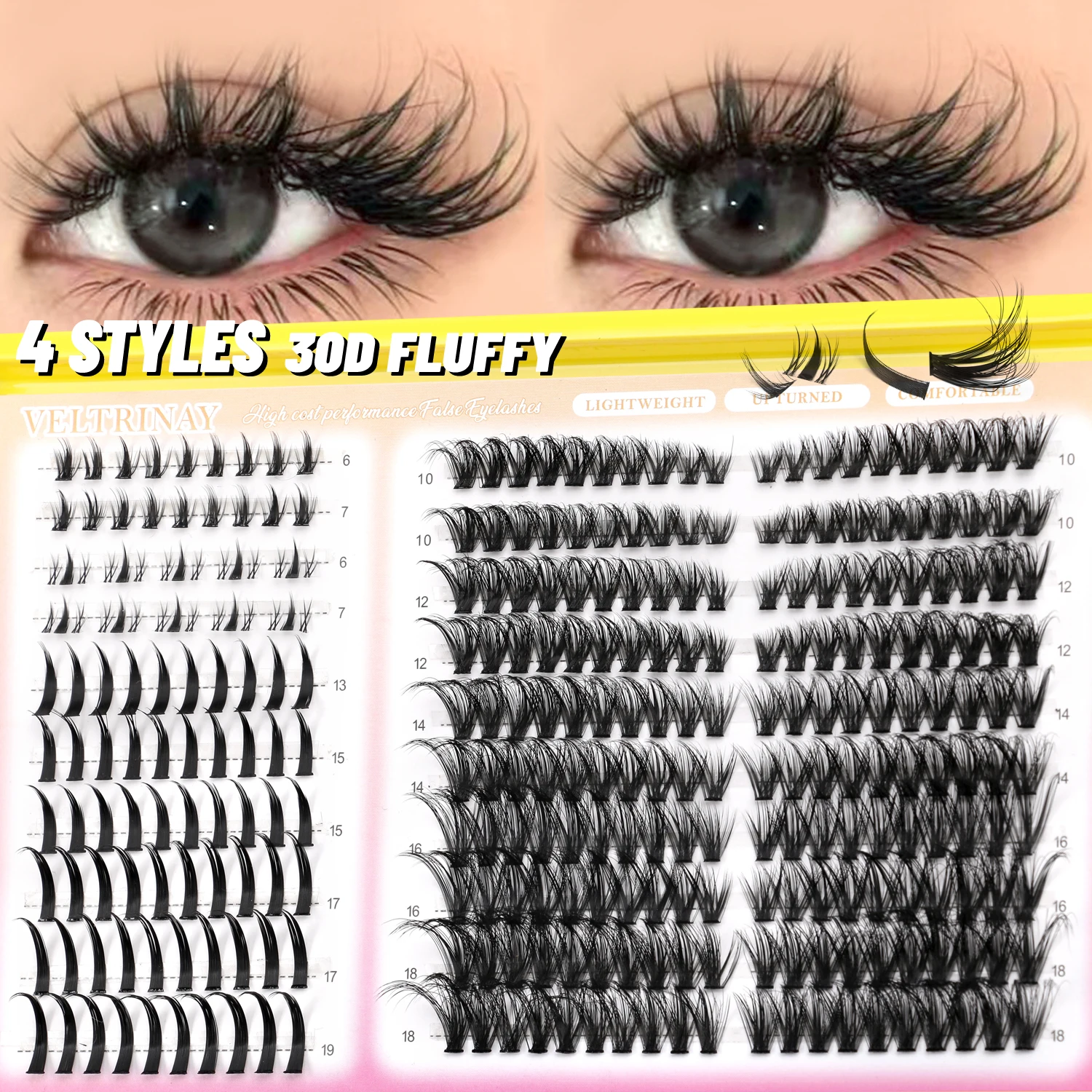 VELTRINAY 4-in-1 208pcs 속눈썹 클러 - Anime Cosplay Lashes 리뷰 및 가격