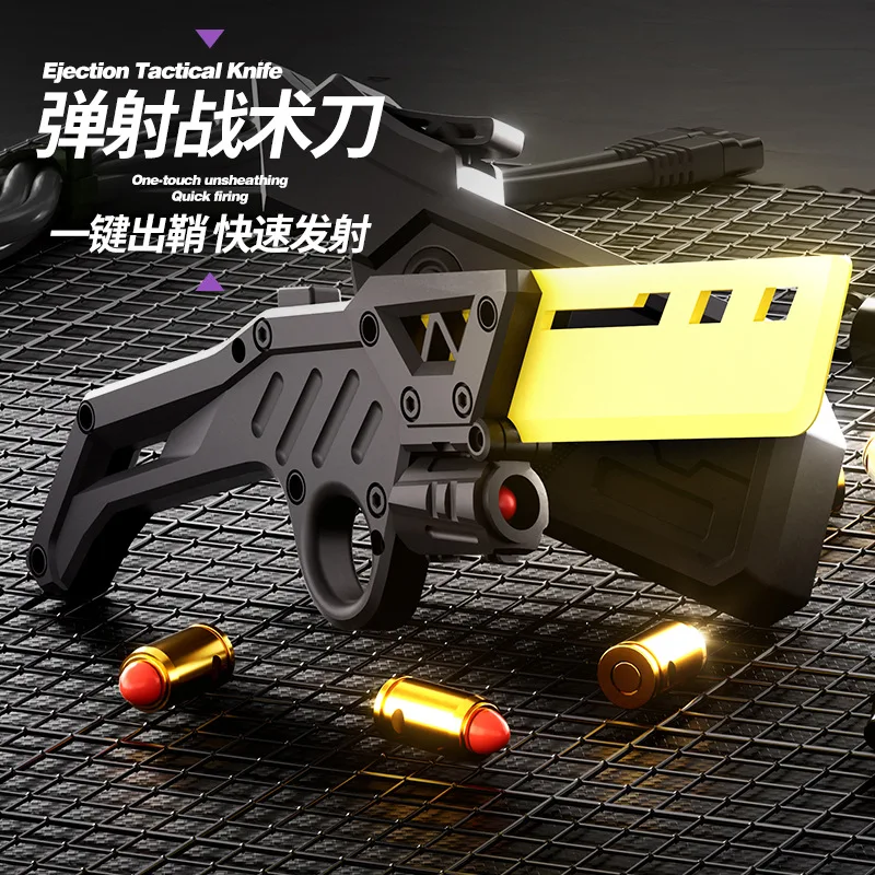 Ejeção faca tática arma punhal um clique para abrir lâmina legal fidget spinner samurai espada coleção antiestresse brinquedos presentes