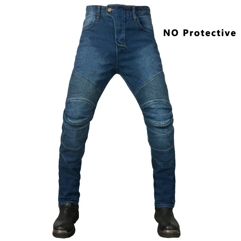 2024 NEW Four Seasons Motorcycle Men Women Jeans Retro BlackGray Blue Locomotive Protective Pads Equipment Protect Trousers