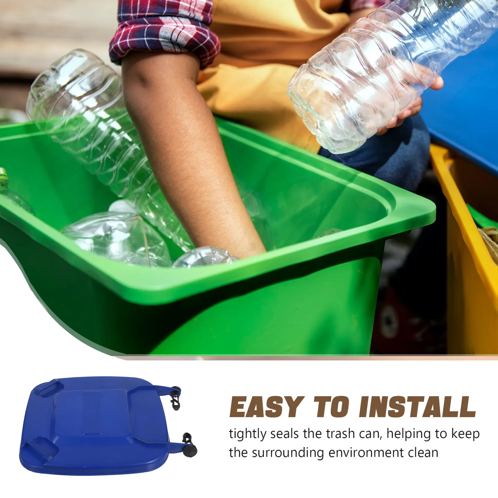 Trash Can Lid Replacement 30L Outdoor Garbage Can Lid Heavyduty Waste Bin Cover Trash Container Dustbin Cover for Kitchen Garden