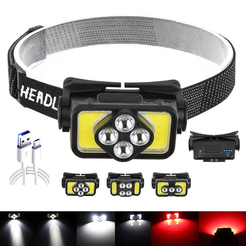 LED Body Sense Headlamp Mini Multifunctional Fishing Light Outdoor Portable Highlighting Headlight