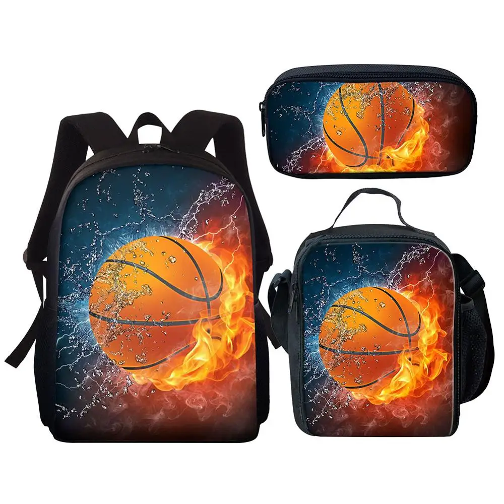 Crianças mochila moda basquete impressão 3d sacos de escola conjunto para meninos meninas bagpack criança mochila estudante saco de livro mochila