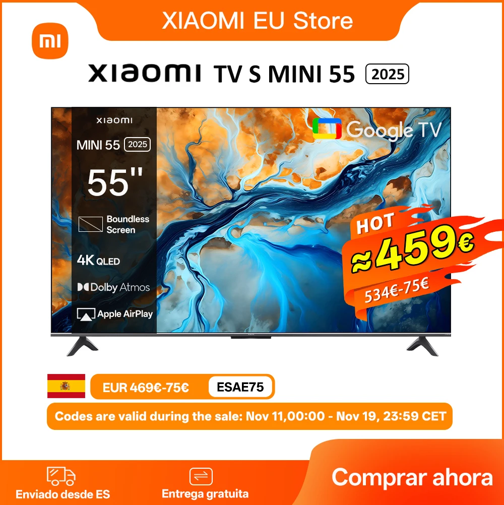 XIAOMI S MINI 55 144 هرتز QD-Mini LED Dolby Vision ® الذكاء، دولبي أتموس ® جوجل تلفزيون