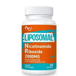 Liposomal nicotinamide nucleoside supplement, NAD+promoting supplement, containing TMG and pterforms, used for cellular energy