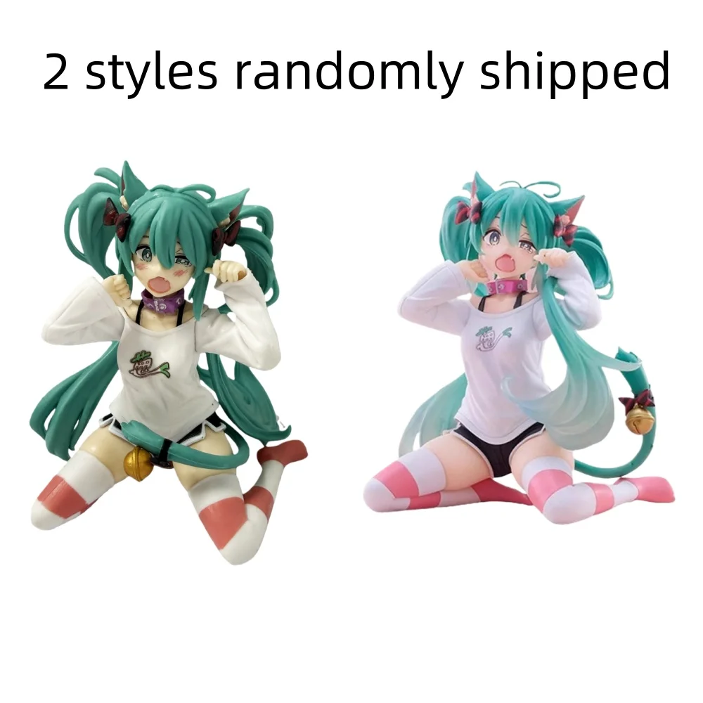 Hatsune Miku Cute Action Figure 11cm PVC Cat Ears T-Shirt Anime Figurine Kawaii Girl Model Collection Desktop Decoration Toys view 6