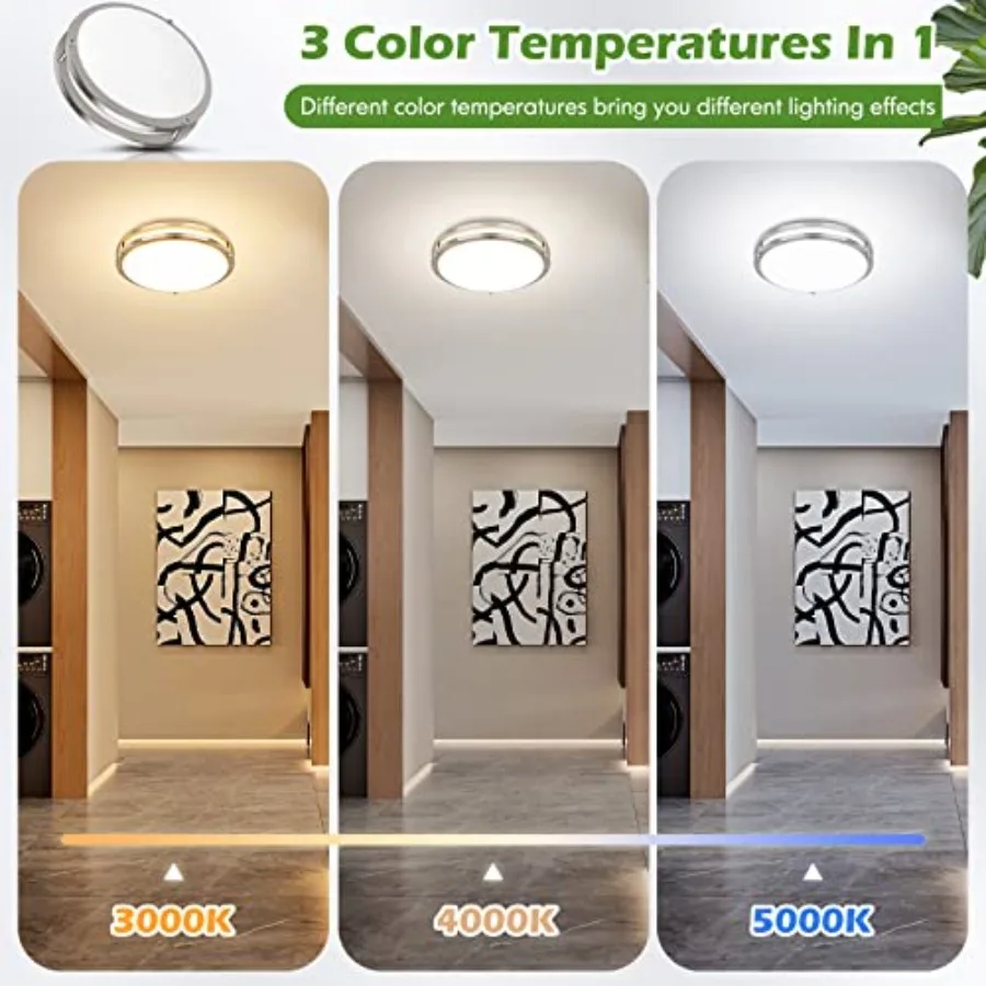 2-Pack 36W LED Ceiling Light Fixture 450W Equiv,12IN Modern Flush Mount Ceiling Lights, Dimmable Ceiling Lamps Super Bright 320
