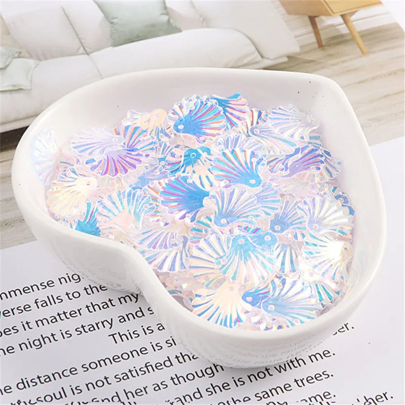 

15mm Scallop Shell Sequins Craft Fan Shell Shape Glitters Paillettes Sewing DIY Glitter Wedding Decro Lentejuelas Accessories