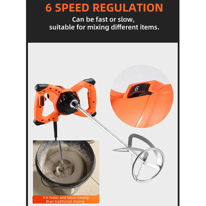 220V Electric Cement Mixer Professional Adjustable Mortar Mixer Putty Powder Mixing Machine for Wall Work Plaster Mixing Machine