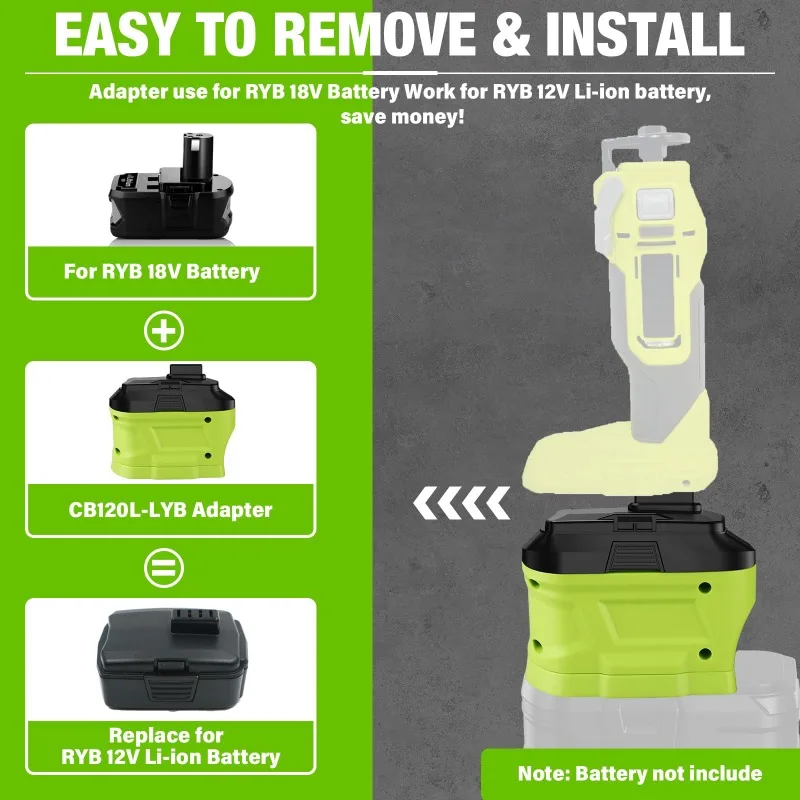 Battery Adapter for Ryobi Dewalt Milwaukee
