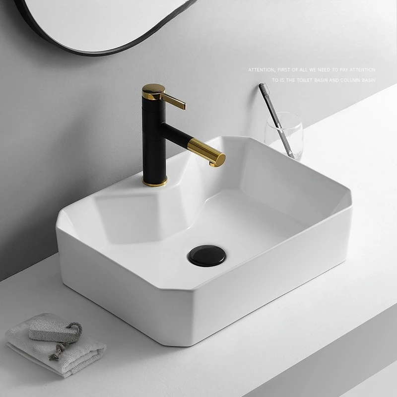 

Nordic ceramic table basin table wash basin single basin bathroom wash household light luxury style