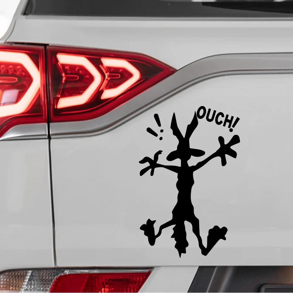 Decorative Automotive Adhesive Creative Funny Car Sticker Coolest Car Ouch Accessories PVC Sunscreen Waterproof Decal Sticker