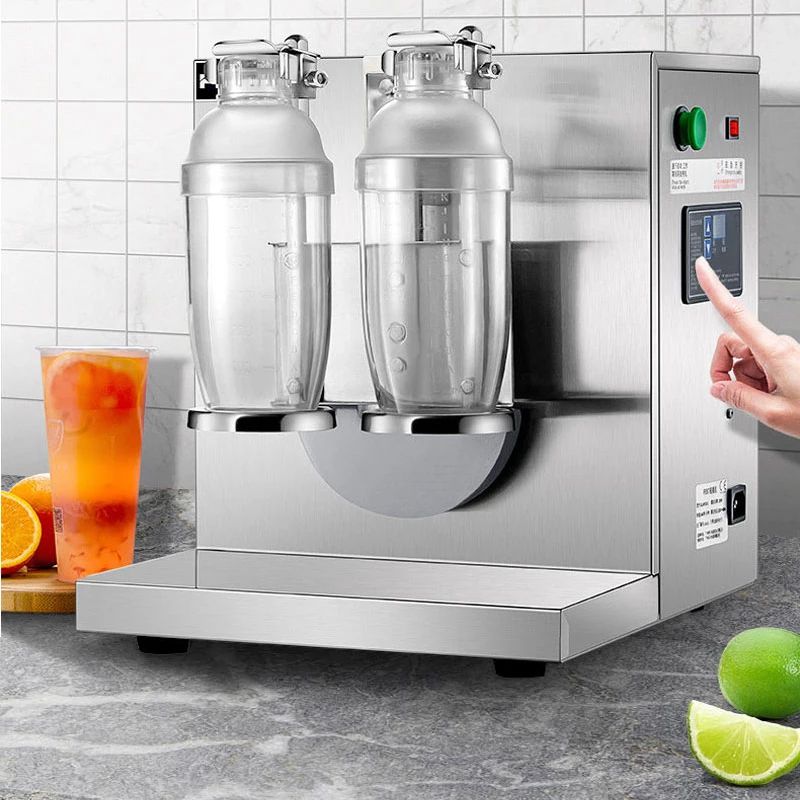 Commercial Boba Tea Shaking Machine High Capacity Stainless Steel Double Head Automatic Pearl Milk Tea Shaker
